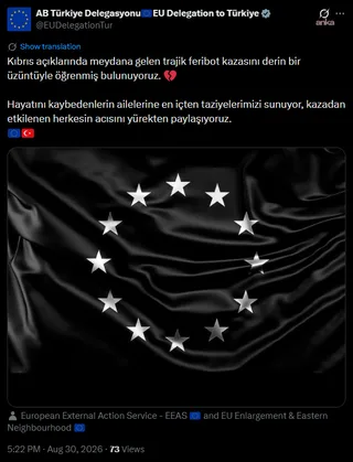 AB Delegasyonu'ndan Girne'deki kaza için taziye mesajı — fotoğraf 2