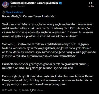 Dışişleri, Ratko Mladiç'in cenaze törenine tepki gösterdi — fotoğraf 2