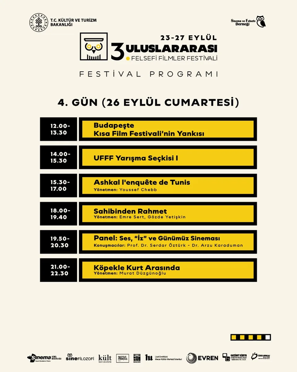 Festival programı: 4. gün (26 Eylül Cumartesi)