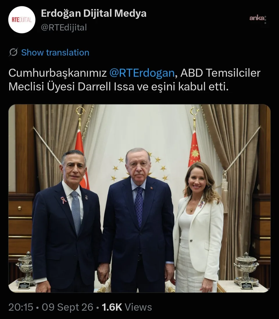 Recep Tayyip Erdoğan, Darrell Issa'yı kabul etti — fotoğraf 2