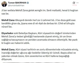 DEM Parti Eş Genel Başkanlarından Mehdi Zana için taziye mesajı — fotoğraf 2