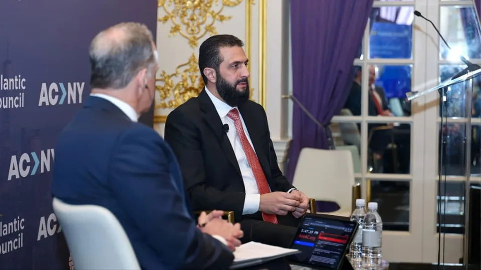 SURİYE DEVLET BAŞKANI AHMED EŞ-ŞARA, BİRLEŞMİŞ MİLLETLER (BM) 81'İNCİ GENEL KURULU MARJINDA ATLANTİK KONSEYİ TARAFINDAN NEW YORK'TA DÜZENLENEN GENİŞ KATILIMLI PANELDE KONUŞTU.