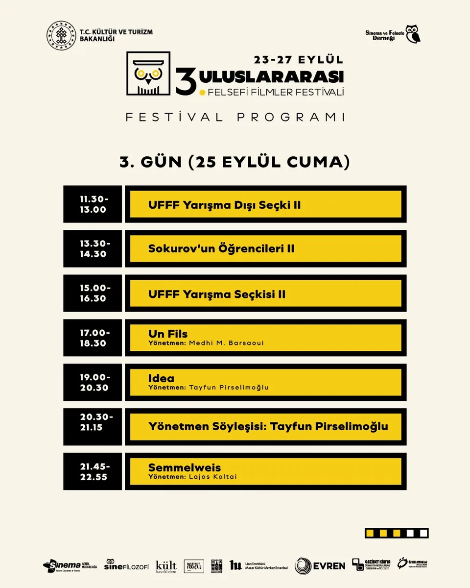 Festival programı: 3. gün (25 Eylül Cuma)