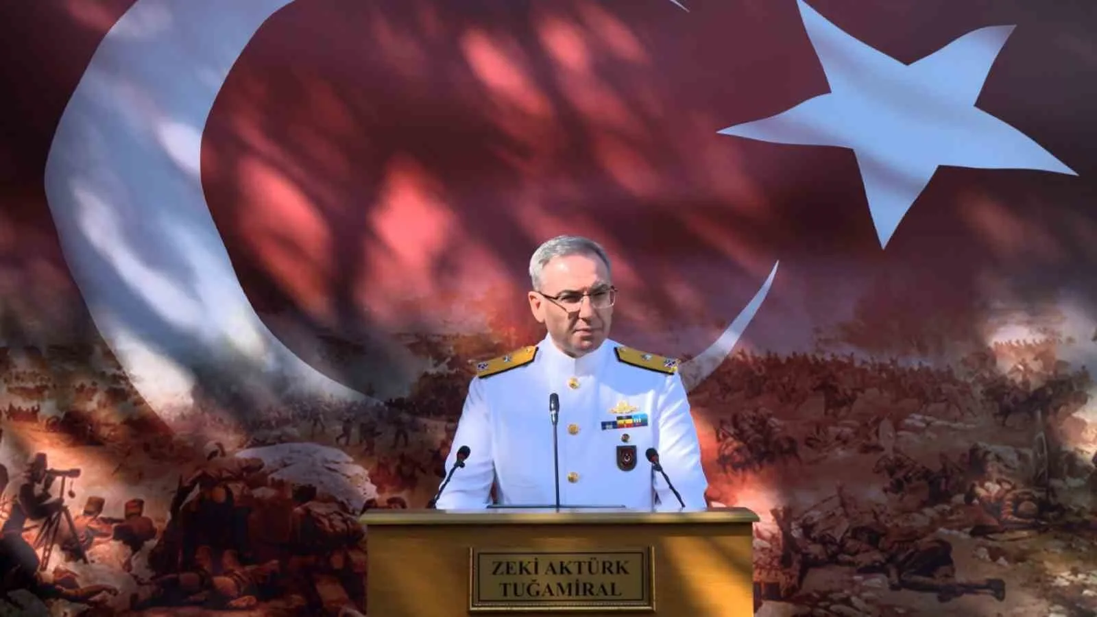 TUĞAMİRAL ZEKİ AKTÜRK, KONUŞMA YAPTI.