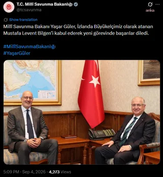 Bakan Güler, Türkiye'nin Reykjavik Büyükelçisi Bilgen'i kabul etti — fotoğraf 2