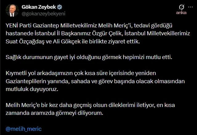 YENİ Parti heyeti, yaralanan Melih Meriç'i ziyaret etti — fotoğraf 2