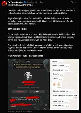 Cenk Özatıcı, ailesi üzerinden tehdit aldığını söyledi — fotoğraf 2