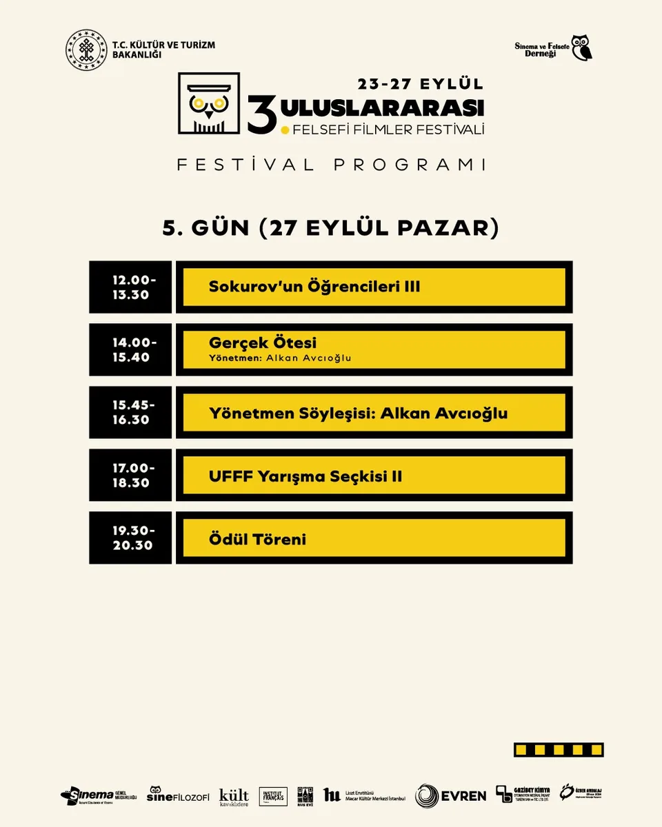 Festival programı: 5. gün (27 Eylül Pazar)
