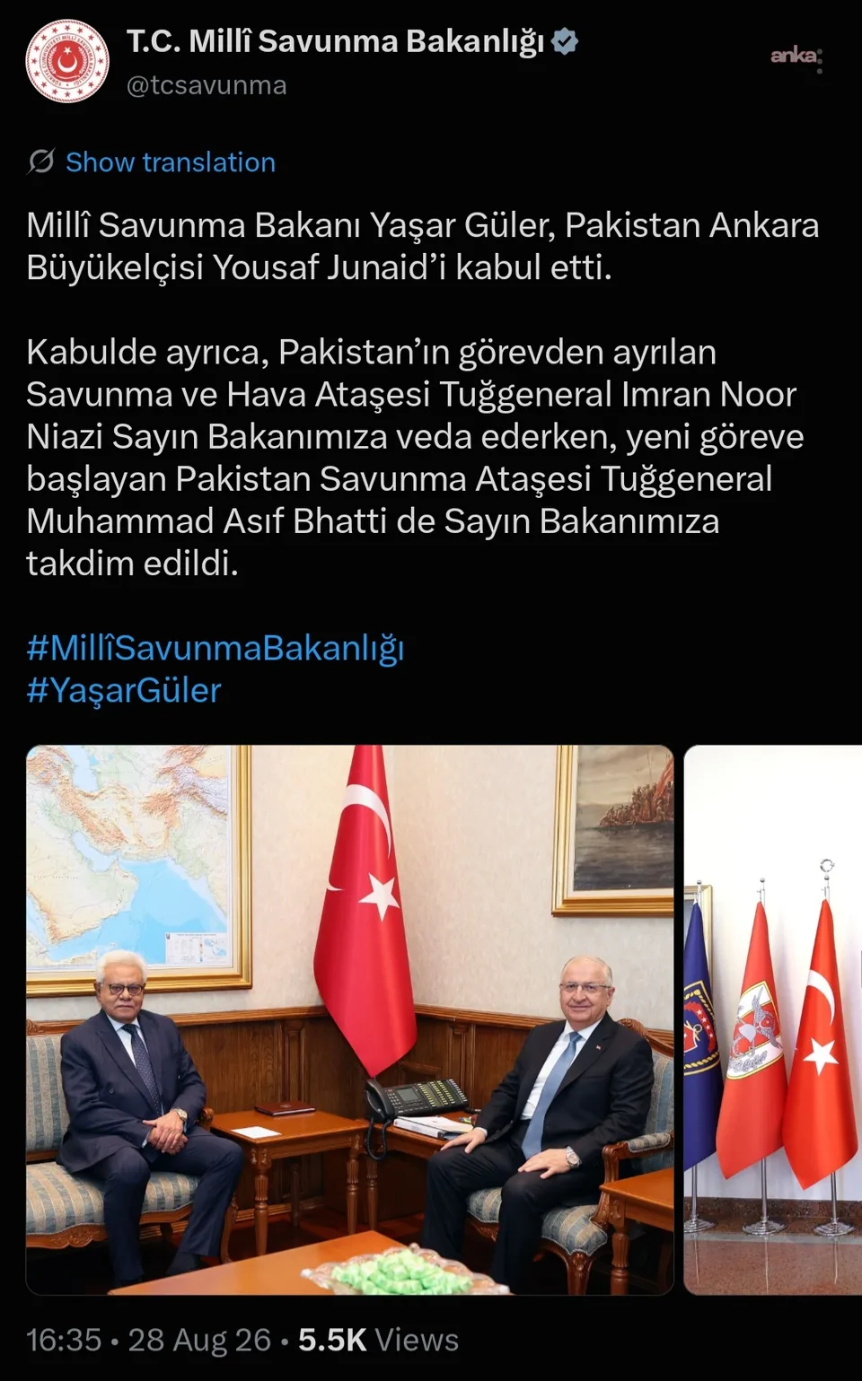Yaşar Güler, Pakistan Büyükelçisi Junaid ile görüştü — fotoğraf 4