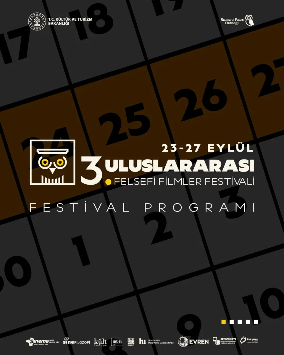 3. Uluslararası Felsefi Filmler Festivali afişi — 23-27 Eylül, festival programı
